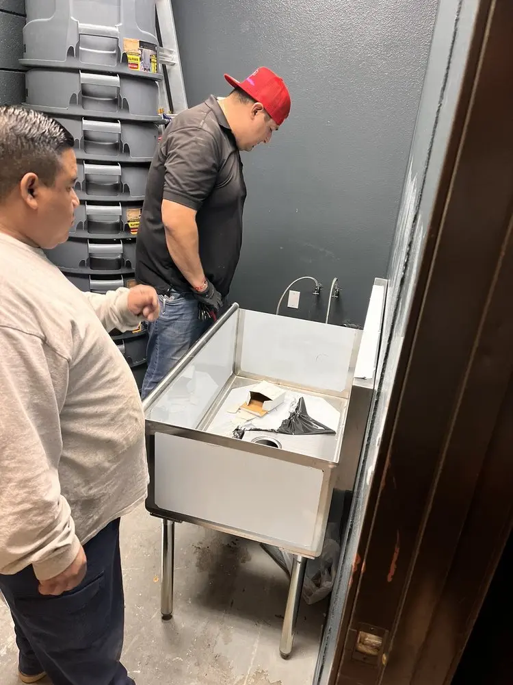 Commercial plumbing and sink installation in Boston